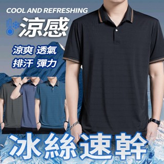 M-8XL大尺碼 polo衫 涼感polo衫 冰絲衣 排汗衣 polo衫上衣 排汗衫 快速排汗 男短袖 透氣短t