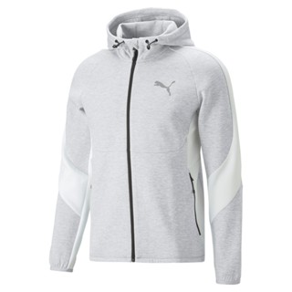 PUMA 女版 Evostripe 針織 灰色 連帽外套/夾克 M (風衣 防風 防曬 透氣)