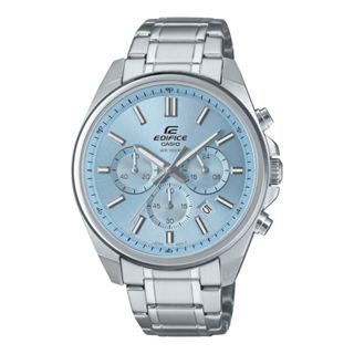 【CASIO 卡西歐】EDIFICE 三針三眼 標準計時鐘錶 冰河水藍 日期顯示窗 EFV-650D-2B 43.5mm
