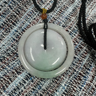 緬甸～天然A貨翡翠～春彩大同心平安扣項鍊、寶寶鐲43+～可自行DIY改成兩個項鍊或是車掛～附證書