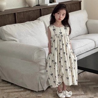 【Arbea】女童洋氣背心裙兒童白裙子大童裝洋裝公主裙夏裝新款【C1079】