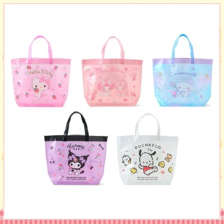 日本正品 PVC 亮膠 防水 托特手提袋 三麗鷗 kitty 美樂蒂 大耳狗 庫洛米 帕恰狗 防水袋 手提包 便當袋
