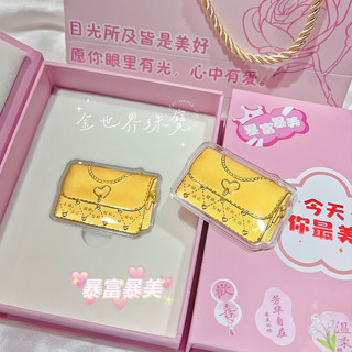 金世界珠寶｜黃金9999《純金包包禮盒》黃金包包 情人節 0.05錢 金片 送禮 情侶 女神節 金片 禮物 生日 禮盒