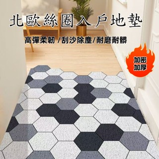 【新款北歐六角磚】絲圈地墊 入戶地墊 刮泥地墊 玄關地墊 入門地墊 除塵地墊絲圈 刮泥蹭土 可裁剪 客製化 防滑地墊