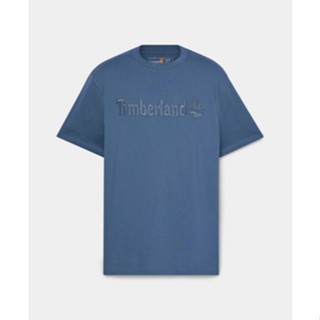 Timberland | (⭐2025春夏⭐)中性刺繡LOGO湛藍色短袖T恤| A6AH3288