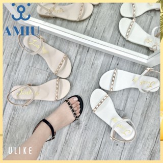 AMIU【現貨+預購】MITHJ臺灣製造 小香風鍊條平底涼鞋 仙女涼鞋 女神必備 氣質涼鞋 質感涼鞋 平底涼拖鞋