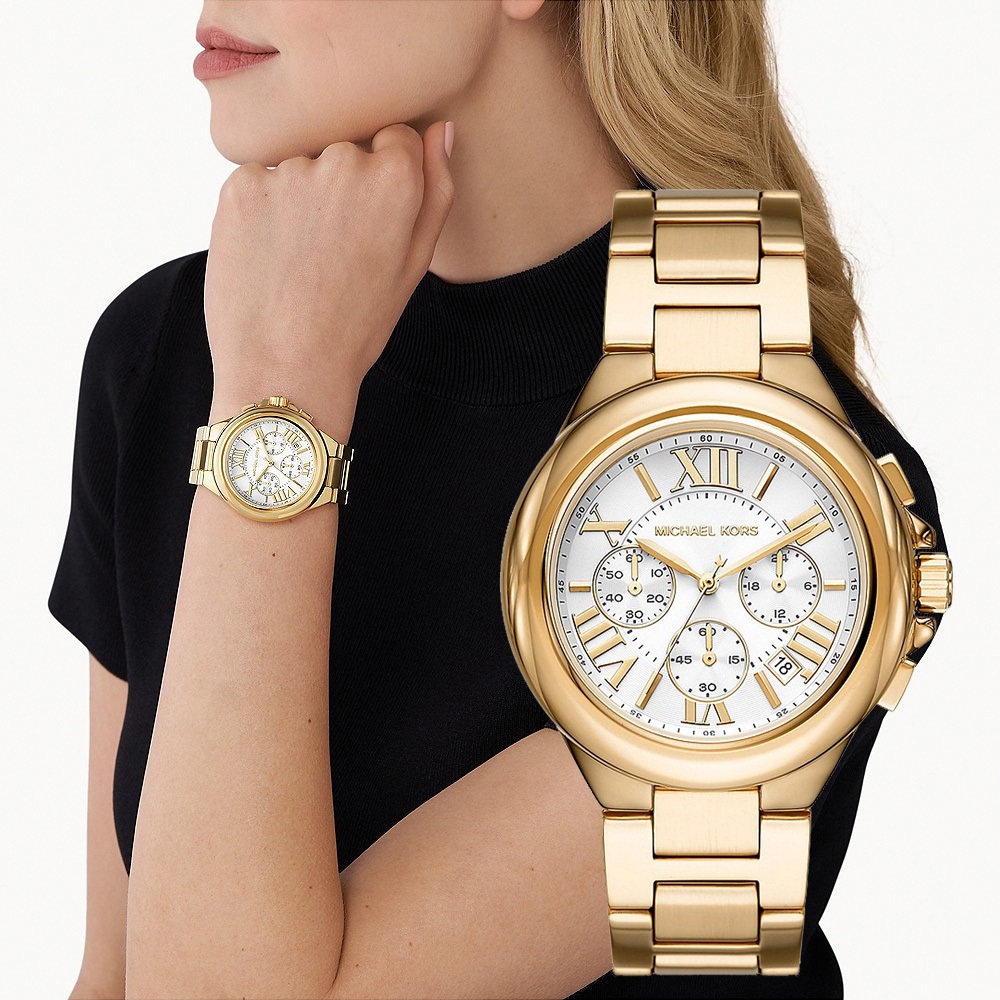 【WANgT】Michael Kors MK7270 金色 三眼 計時 羅馬數字 日期顯示 不鏽鋼 石英 女錶