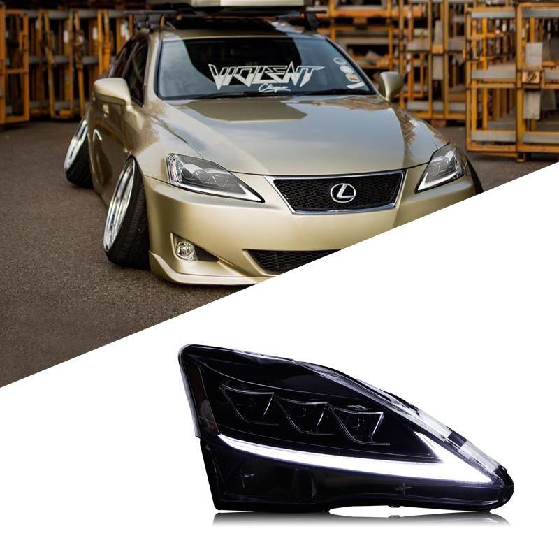 ❥適用於Lexus雷克薩斯淩志IS250/IS300大燈改裝LED大燈日行燈流光轉向燈