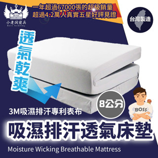 【二手僅試用】標準雙人床 折疊床 床墊 3M吸濕排汗透氣布面 8公分彈力直立棉 露營 贈專用磨毛冰絲床包