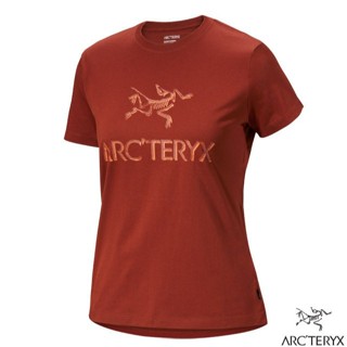 【ARCTERYX 始祖鳥】女 純棉輕量透氣 圓領短袖排汗衣 登山上衣 運動休閒衫 T恤/紅衫紅 X000008135