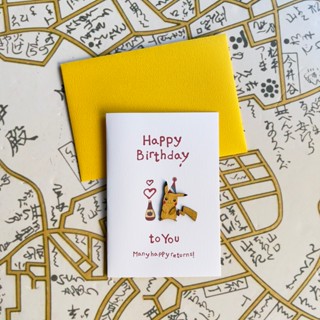 《小巴趴趴造》現貨！日本製 木製立體皮卡丘生日卡片 生日賀卡 Birthday