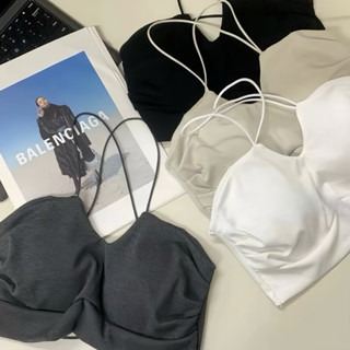 Cozy 【免運】天絲棉性感U領掛脖交叉美背固定杯bratop 小可愛