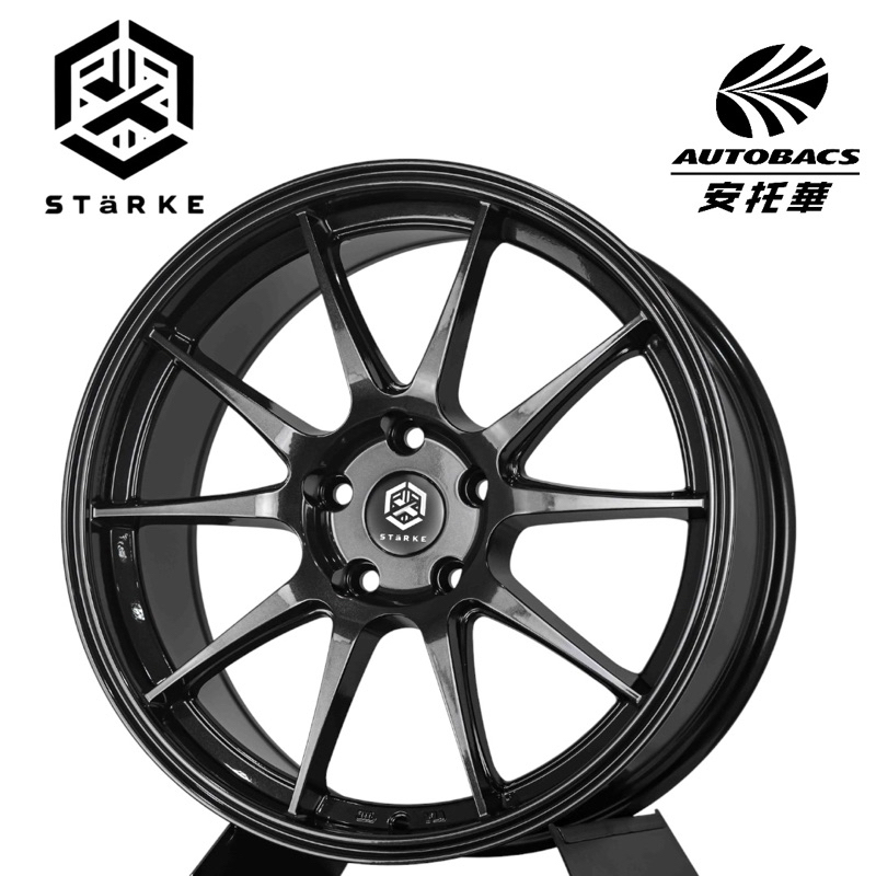 STaRKE 炫壓鋁圈 SF-1 亮黑灰 18吋 8J ET40 5/114.3 18吋輪圈四入組