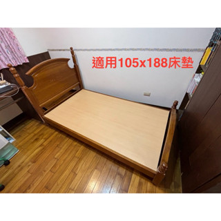 桃園OK二手傢俱-實木 歐式古典 單人床架 3.5x6.2