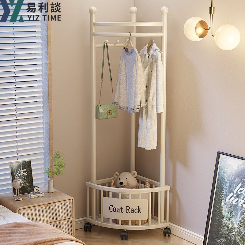 【YIZ TIME 易利談】轉角衣架落地臥室內家用掛衣架墻角衣服掛架簡易晾衣架輕奢衣帽架
