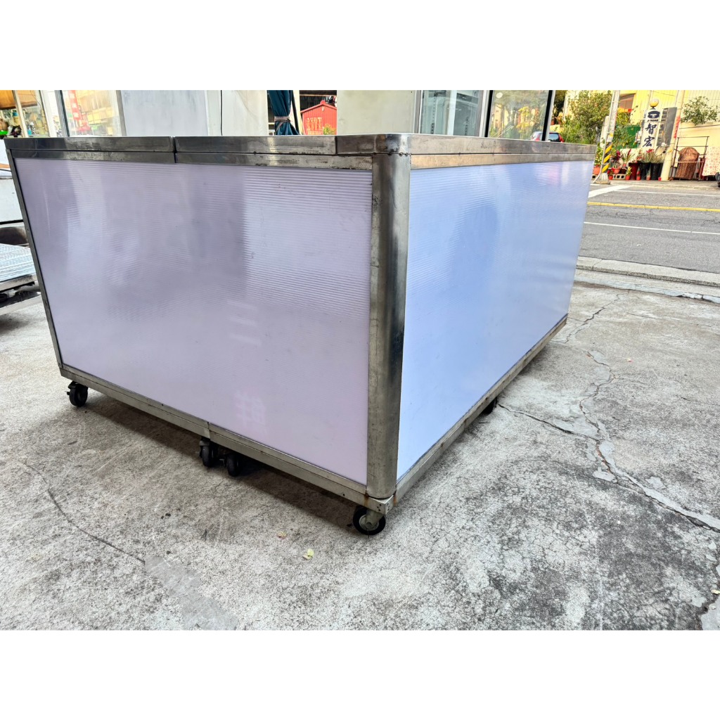 活動L型攤車 不鏽鋼櫃台/廚箱/餐車/活動桌/收銀台/白鐵工作台/平台/工作台/平台洗手台/作業桌7210晶選二手傢俱