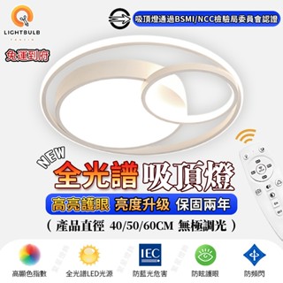 【繁星照明】吸頂燈 全光譜led臥室燈 附帶無線遙控 三色無極臥室護眼燈 現代北歐簡約大氣客廳燈（兩年保固 售後保障）
