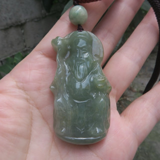 Coco緬甸玉 翡翠a貨掛件玉墜 油青滿色 土地公福德正神玉墜 翡翠a貨附證書 現貨在臺北市