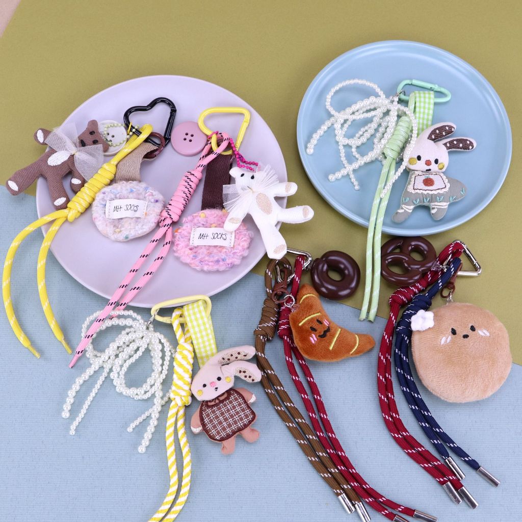 雨朵 c029~c031 紅果果小熊.趣味麵包公仔創意.珠寶小兔子編織吊飾