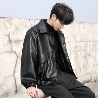 🔥大盤最低價🔥男潮流寬版皮衣外套 男生皮衣 男生外套 男裝 機車皮衣 飛行員夾克 春秋外套 翻領外套 個性外套 皮革外套