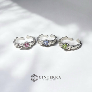 【Cinterra地球緣礦】韓款液態金屬戒指-熔岩丹泉石/粉紅碧璽/橄欖石/丹泉石/925純銀/靈感/思緒/桃花
