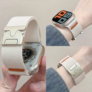 尼龍錶帶 降落傘扣錶帶 適用於 Apple Watch S10 9 替換錶帶 46mm 42mm 49mm Ultra