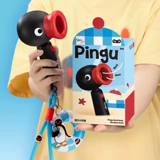 PINGU企鵝造型夏日迷你風扇 可調角度三段風力 Type-C充電式 2000mAh 可愛桌上電風扇 手持電風扇 五桐號
