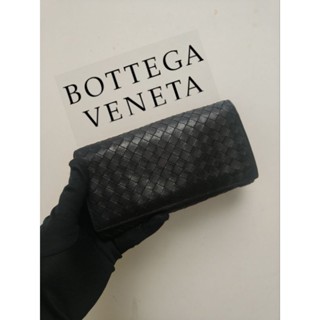 ㊣✨ Bottega Veneta ✨寶緹嘉 BV 黑色 羊皮 經典 編織 掀蓋 長夾 皮夾 錢包/二手皮夾/二手精品