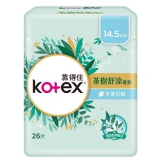 C&J親子生活館⚡每日出貨♥ Kotex 靠得住 茶樹舒涼護墊 日用14.5cm 26片/包