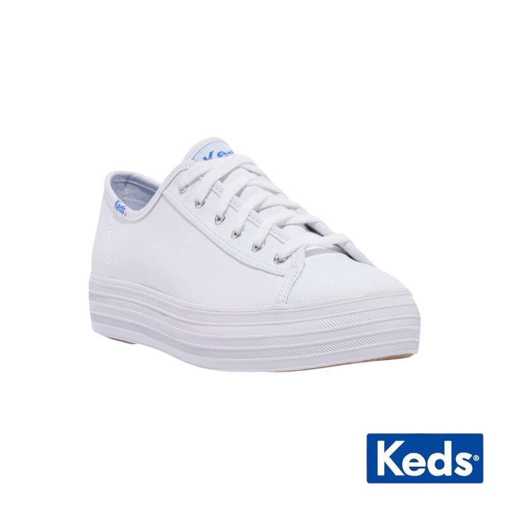 Keds TRIPLE KICK 學院風厚底帆布小白鞋 9203W133185【Findnew】