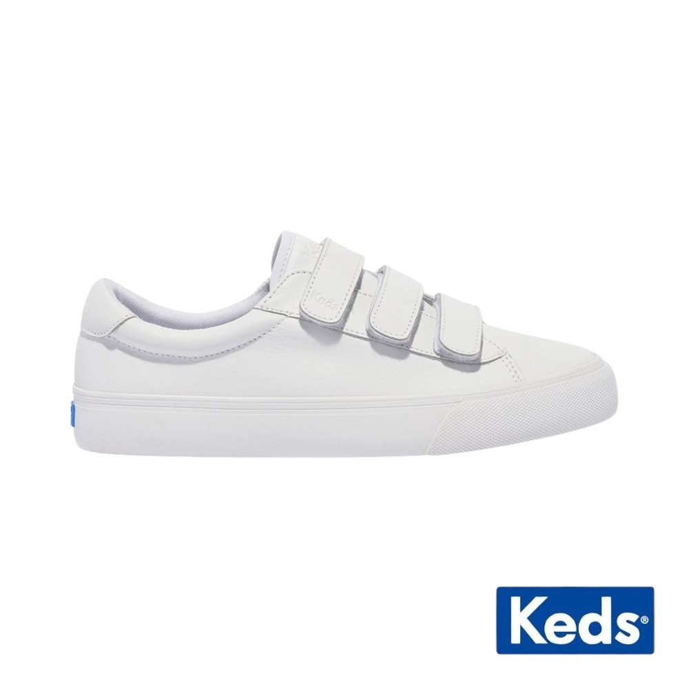 Keds JUMP KICK V 時尚皮革魔鬼氈厚底休閒小白鞋 9243W123019