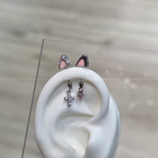 現貨｜316L鋼·0.8·🐱✝️🩷貓咪耳朵·Helix耳輪環·Helix piercing·惡魔位置·耳骨環·上耳輪