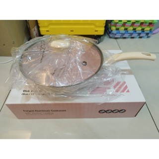 NEOFLAM Whitepink系列 28cm炒鍋+玻璃蓋 型號：EC-WP-WP28GI 不挑爐具