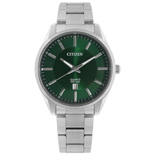 CITIZEN / 簡約時尚 日期 防水100米 日本機芯 不鏽鋼手錶 綠色 / BI1031-51Z / 42mm
