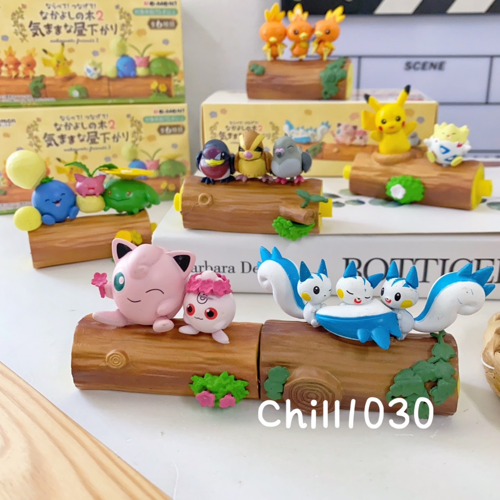 寶可夢 好友連接之木 木頭 樹幹 皮卡丘 帕奇利茲 火雉雞 胖丁 毽子花 盒玩 裝飾品 擺設 公仔