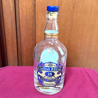 CHIVAS REGAL 起瓦士18年 蘇格蘭威士忌空酒瓶(750ml)/多用途玻璃空瓶/空洋酒瓶/玻璃瓶/花器/容器