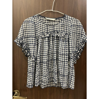 全新商品 ZARA 格紋亮片透露上衣 / 蕾絲透膚小洋裝 （尺寸XS)