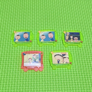 櫻桃小丸子 冰箱磁鐵5個 二手 火車 巴士 相框 萊爾富超商 絕版收藏品 卡通
