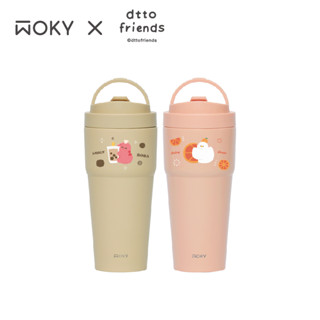 【WOKY x dtto friends】聯名系列-[●●]渾圓杯雙層陶瓷750ml