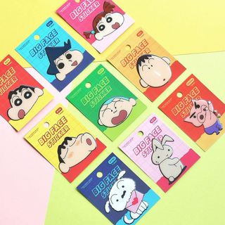 S MATE【現貨】❤️韓國 CRAYON SHIN-CHAN 蠟筆小新 小白 大頭貼貼紙 日記伴侶 透明貼紙