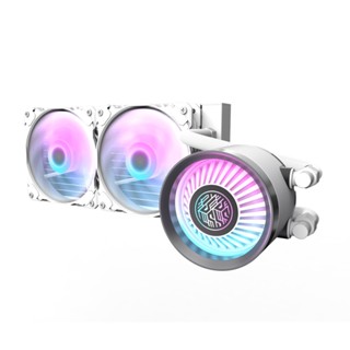 darkFlash大飛 Nebula DN240 白 ARGB 水冷散熱器 風扇串接設計 CPU風扇