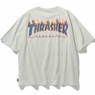 THRASHER 日本限定 TH24SU03R-AG2 FLAME LOGO TEE 彩色火焰 短T (雪花底綠字)