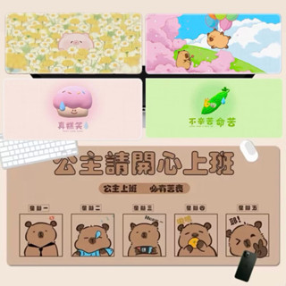 現貨免運⚡️大尺寸滑鼠墊 加大桌墊 貓咪水豚 狗狗 卡通圖案 電腦桌墊 辦公桌墊 鍵盤墊 防滑墊子 女生 實用交換禮物