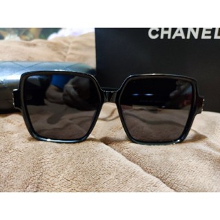 現品 香奈兒 Chanel 珍珠黑厚框 寬版鏡片顯小臉 太陽眼鏡 墨鏡 （保卡說明書盒袋防塵袋盒裝齊全） 全新僅一件