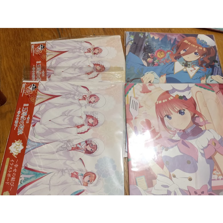 日版 一番賞 五等分的新娘 合售 A3畫板四張 五等分的花嫁 五等分 一花 二乃 三玖 四葉 五月 幸福的結 最後賞