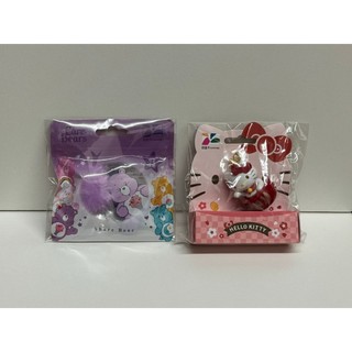 現貨 Care Bears 彩虹熊 毛球造型悠遊卡 Share Bear 紫 / KITTY招財達摩造型悠遊卡 2張合售