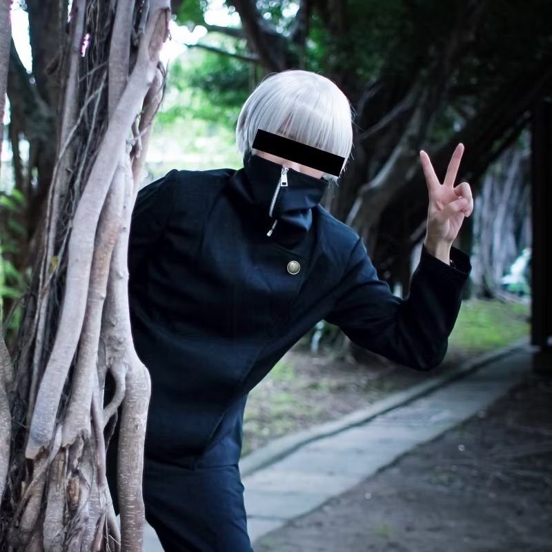 三手 cosplay 咒術迴戰 狗卷棘 大全套(假髮+衣服+鞋子+大聲公)