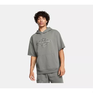 【鞋家】UNDER ARMOUR UA Pjt Rock HWT 運動 短袖 連帽 上衣 1386900- 709 灰色