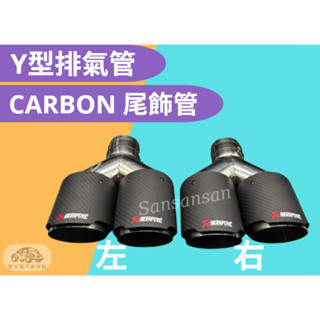 【麥卡隆改車】改裝汽車雙出 Y型排氣管 高低頭 AK蠍子 一分二 CARBON 尾飾管 尾管 蠍子尾飾管