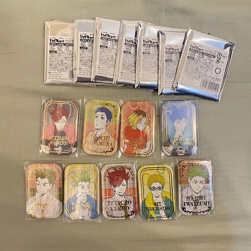 現貨 燙金方 排球少年 7net限定 方徽章 一彈 二彈 木兔 黑尾 研磨 影山 大地 月島